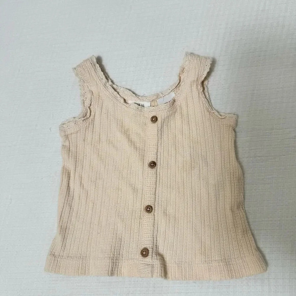 Zara Textured Cream Tank Top for baby size 6-9 months - Picture 1 of 5